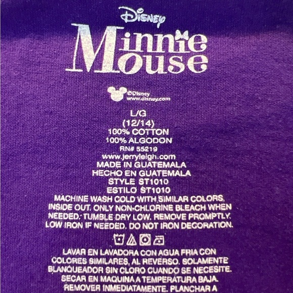 Disney Purple Minnie Mouse Short Sleeve Tee - Picture 5 of 5